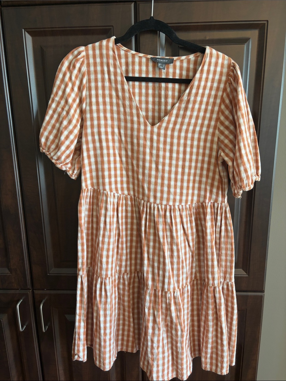 Primark Rust and Cream Gingham Dress
